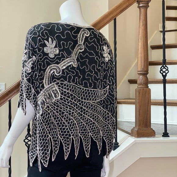 Vintage Shakti Shark Bite Beaded Top, M0578 - Picture 5 of 8